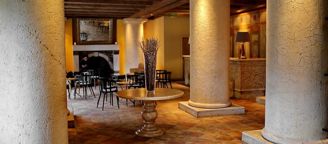 Seating Area and Reception Area of Hotel As Part of an Open Air Walkway